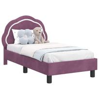 vidaXL Vaikiška Lovo Rėmas su Galvūgaliu Violetinė 70 x 140 cm Aksomas