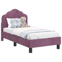vidaXL Vaikiška Lovo Rėmas su Galvūgaliu Violetinė 70 x 140 cm Aksomas
