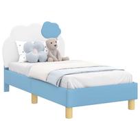 vidaXL Vaikiška Lovo Rėmas su Galvūgaliu Mėlyna 70 x 140 cm PU