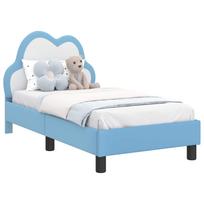 vidaXL Vaikiška Lovo Rėmas su Galvūgaliu Mėlyna 70 x 140 cm PU
