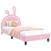 vidaXL Vaikiška lovos konstrukcija su galvūgaliu Rožinė 90 x 200 cm PU