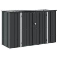 vidaXL Sodo saugojimo dėžė Juoda 214 x 82 x 132 cm Plienas