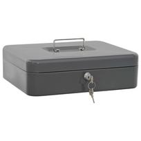 vidaXL Grynųjų pinigų dėžutė Tamsiai pilka 30 x 24 x 9 cm Plienas