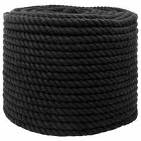 vidaXL Medvilninė virvė 14 mm 100 m Juoda 100% Medvilnė