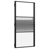 vidaXL Stiklinės durys 102,5 x 3,5 x 201,5 cm Aliuminis Juoda