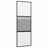vidaXL Stiklinės durys 76 x 2 x 205 cm Aliuminis Juoda
