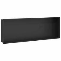 vidaXL Dušo niša Juoda 90 x 30 x 9,5 cm Nerūdijantis plienas