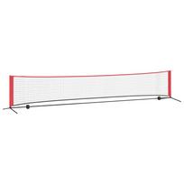 vidaXL Teniso tinklas Juoda ir raudona 494,5 x 90 x 87 cm Poliesteris