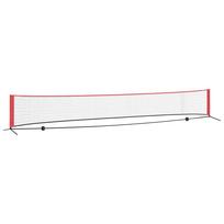 vidaXL Teniso tinklas Juoda ir raudona 595 x 90,5 x 87 cm Poliesteris