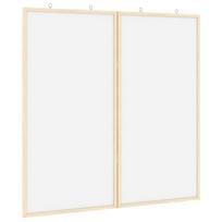 vidaXL Pranešimų lenta 80 x 80 x 1.4 cm Pušies masyvas Balta