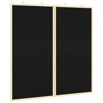 vidaXL Pranešimų lenta 80 x 80 x 1.4 cm Pušies masyvas Juoda
