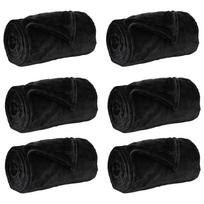 vidaXL Mesti antklodės 6 vnt. Juoda 220 x 240 cm 8.24 kg Flysas