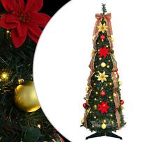 vidaXL Dirbtinė Kalėdų eglutė su 50 LED s stovu Žalia 125 cm PVC
