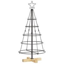 vidaXL Kalėdų Kūgio Medis s stovu Juoda 90 cm Plienas