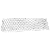 vidaXL Triušių narvas Sidabrinė 215 x 55 x 55 cm Galvanizuotas plienas