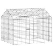 vidaXL Triušių narvas Sidabro 100 x 78 x 78 cm Cinkuota plienas