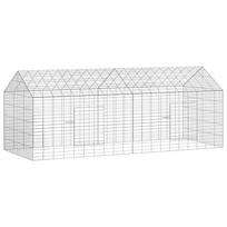 vidaXL Triušių narvas Sidabro 200 x 78 x 78 cm Cinkuota plienas