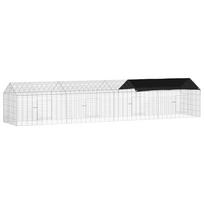 vidaXL Triušių narvas Sidabro 400 x 78 x 78 cm Cinkuota plienas