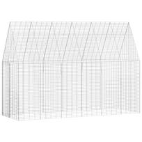 vidaXL Triušių narvas Sidabrinė 300 x 100 x 210 cm