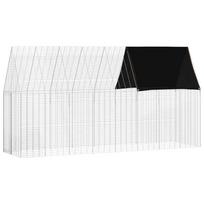 vidaXL Triušių narvas Sidabrinė 400 x 100 x 210 cm