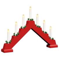 vidaXL Kalėdų žvakių tiltas su 7 LED Raudona 39.5 x 5 x 29 cm