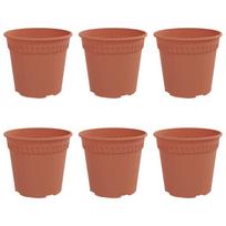 vidaXL Apvalus gėlių vazonas 6 vnt. Raudona plyta Ø 19 x 16,5 cm