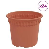 vidaXL Apvalus gėlių vazonas 24 vnt. Raudona plyta Ø 12,5 x 10 cm