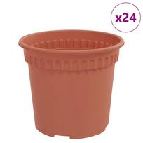 vidaXL Apvalus gėlių vazonas 24 vnt. Raudona plyta Ø 15 x 12 cm