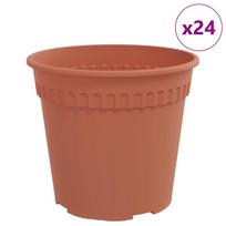 vidaXL Apvalus gėlių vazonas 24 vnt. Raudona plyta Ø 19 x 16 cm