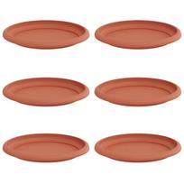 vidaXL Apvalus gėlių padėklas 6 vnt. Raudona plyta Ø 17,5 x 2 cm