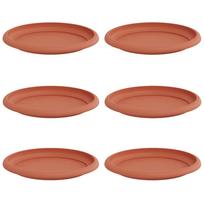 vidaXL Apvalus gėlių padėklas 6 vnt. Raudona plyta Ø 19 x 2 cm