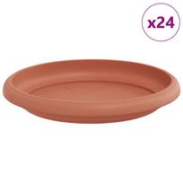 vidaXL Apvalus gėlių padėklas 24 vnt. Raudona plyta Ø 14 x 2 cm