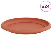 vidaXL Apvalus gėlių padėklas 24 vnt. Raudona plyta Ø 19 x 2 cm