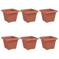 vidaXL Kvadratinis gėlių vazonas 6 vnt. Raudona plyta 33 x 33 x 26 cm