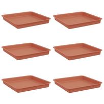 vidaXL Kvadratinis gėlių padėklas 6 vnt. Raudona plyta 18 x 18 x 2 cm