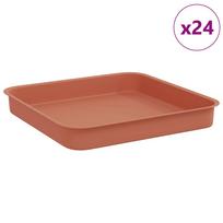 vidaXL Kvadratinis gėlių padėklas 24 vnt. Raudona plyta 15 x 15 x 2 cm