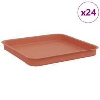 vidaXL Kvadratinis gėlių padėklas 24 vnt. Raudona plyta