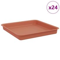 vidaXL Kvadratinis gėlių padėklas 24 vnt. Raudona plyta 18 x 18 x 2 cm