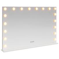 vidaXL LED makiažo veidrodis Balta 80 x 10 x 52,5 cm