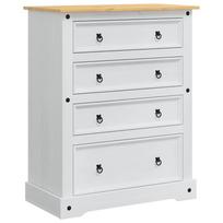 vidaXL Saugojimo dėžės su stalčių Corona Baltas 92 x 48 x 114 cm