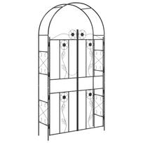 vidaXL Sodo arka Juoda 115 x 37 x 226 cm Plienas