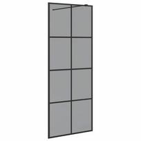 vidaXL Įėjimo dušo siena Juoda 80 x 195 cm grūdintas stiklas