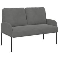 vidaXL Sofos su pagalve 110cm Tamsiai pilka fanera