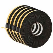 vidaXL Savigautinė putų juosta 5 vnt. Juoda 15mm x 10m CR putplastis