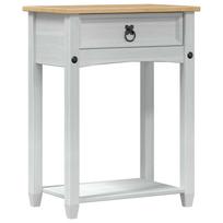 vidaXL Konsolės stalas Balta 55 x 35 x 73 cm Kietos pušies mediena