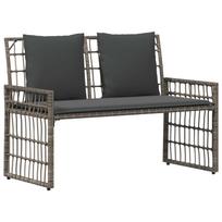 vidaXL Lauko suolas 2 -Seater 116 x 55 x 82 cm Plienas ir poli ratanas