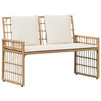 vidaXL Lauko suolas 2 -Seater 116 x 55 x 82 cm Plienas ir poli ratanas