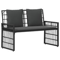 vidaXL Lauko suolas 2 -Seater 116 x 55 x 82 cm Plienas ir poli ratanas