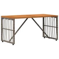vidaXL Lauko stalas Pilka 80 x 40 x 40 cm Plienas ir poli ratanas