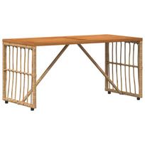 vidaXL Lauko stalas Natūrali 80 x 40 x 40 cm Plienas ir poli ratanas